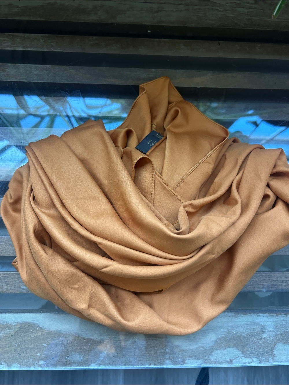 Fendi Orange Infinity Scarf - Picture 2 of 7